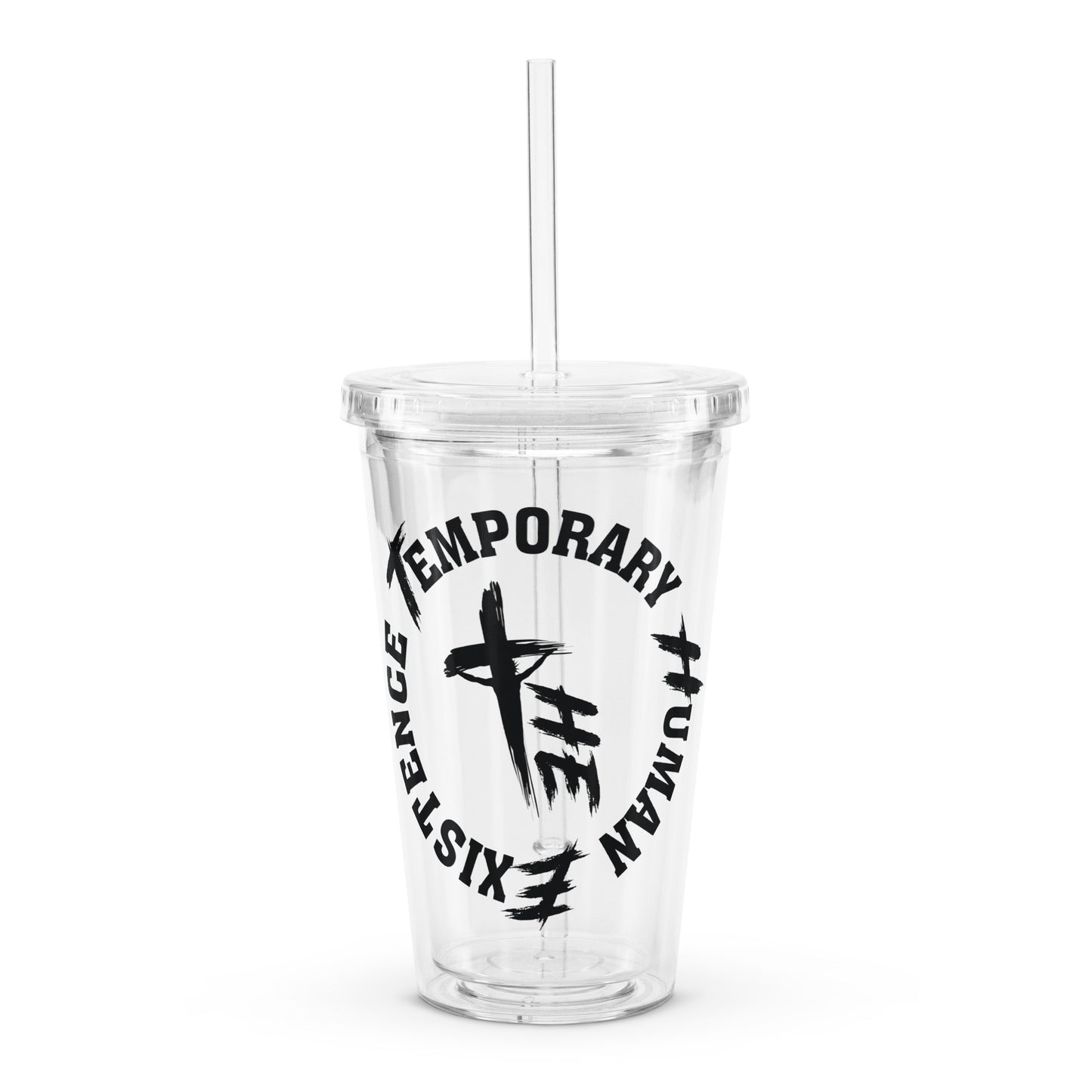 Clear plastic tumbler