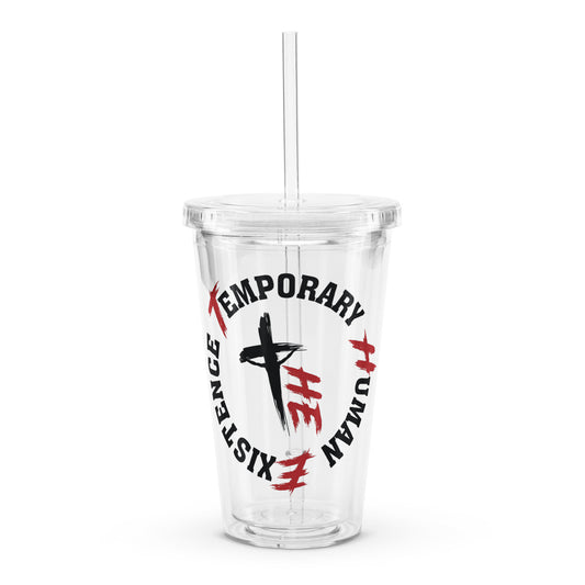 Clear plastic tumbler - Sacrifice Logo