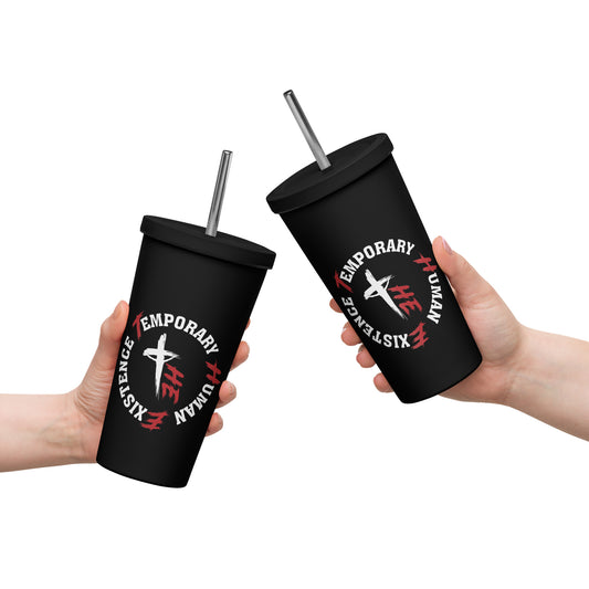 Insulated tumbler with a straw - Sacrifice  Logo