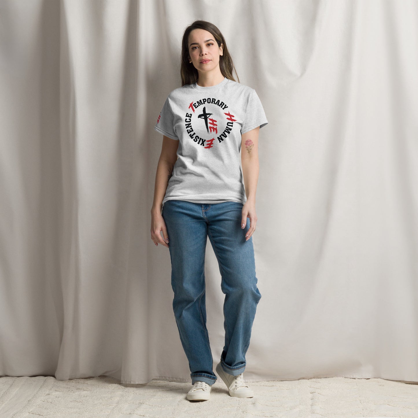 Women's Classic Tee Front/Right Sleeve Logo - Sacrifice Logo