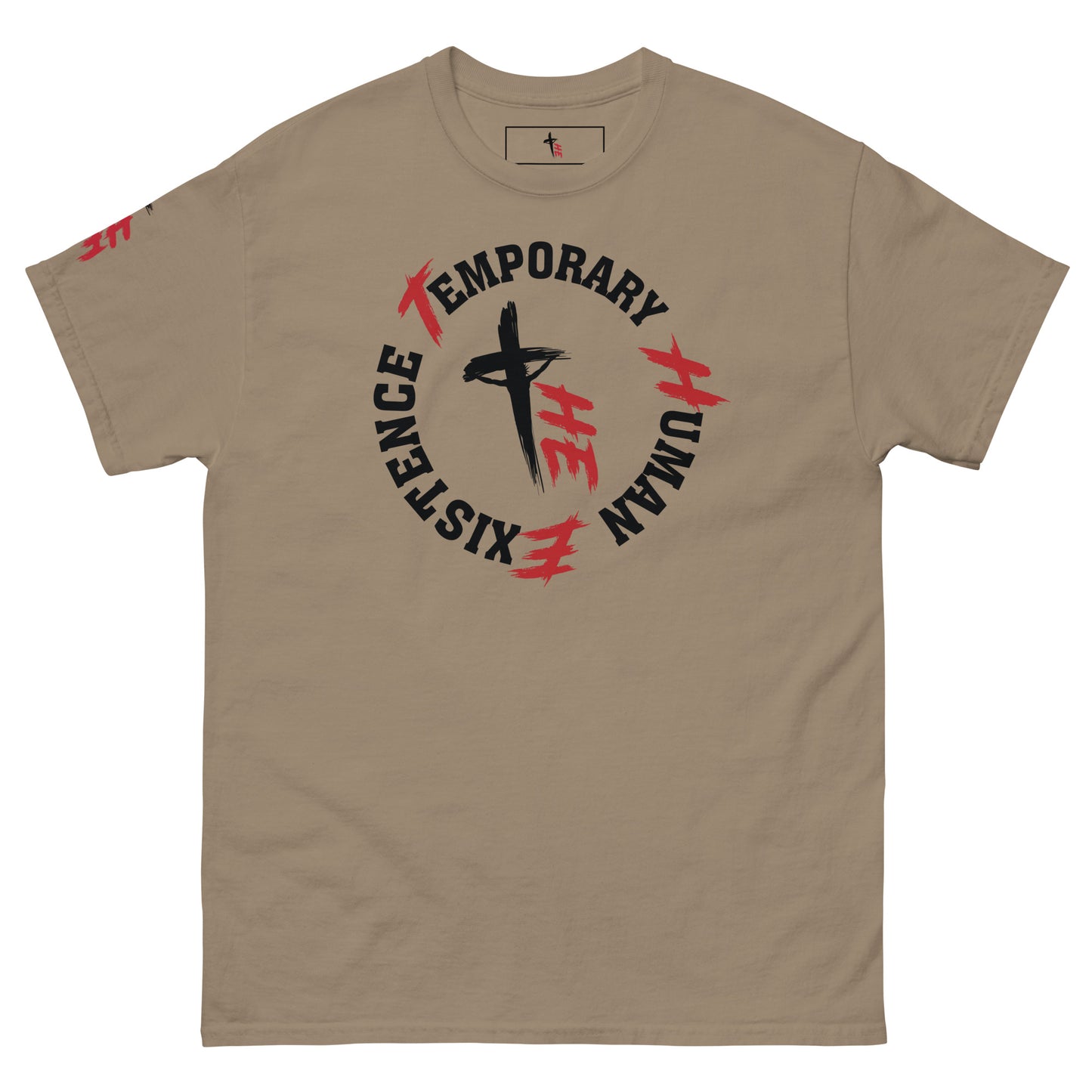 Men's Classic Tee Front/Right Sleeve Logos - Sacrifice Logo