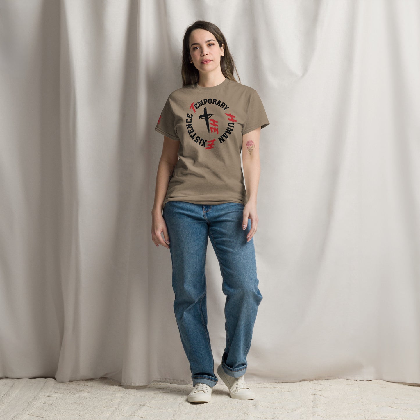 Women's Classic Tee Front/Right Sleeve Logo - Sacrifice Logo