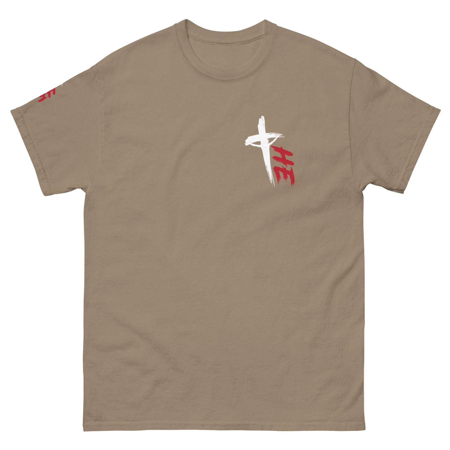 Men's Classic Tee Front/Back/Right Sleeve Logos - Sacrifice Logo