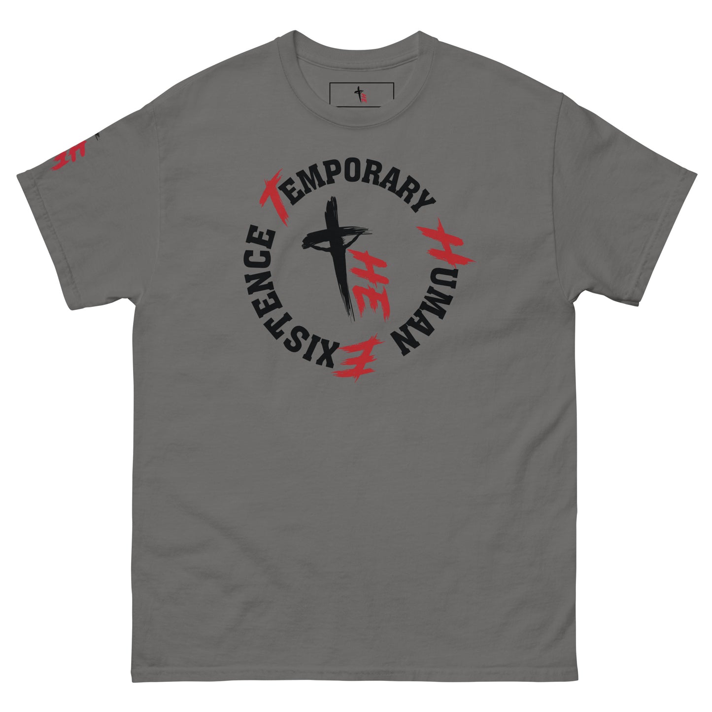 Men's Classic Tee Front/Right Sleeve Logos - Sacrifice Logo