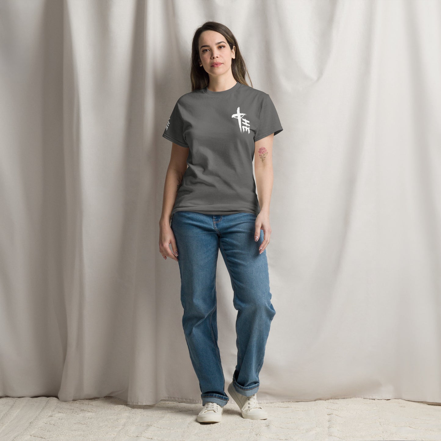 Women's Classic Tee Front/Back/Right Sleeve :Logos