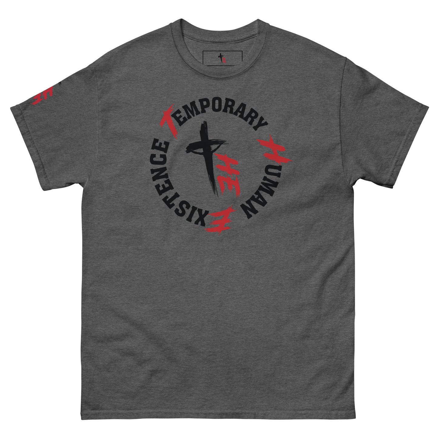 Men's Classic Tee Front/Right Sleeve Logos - Sacrifice Logo