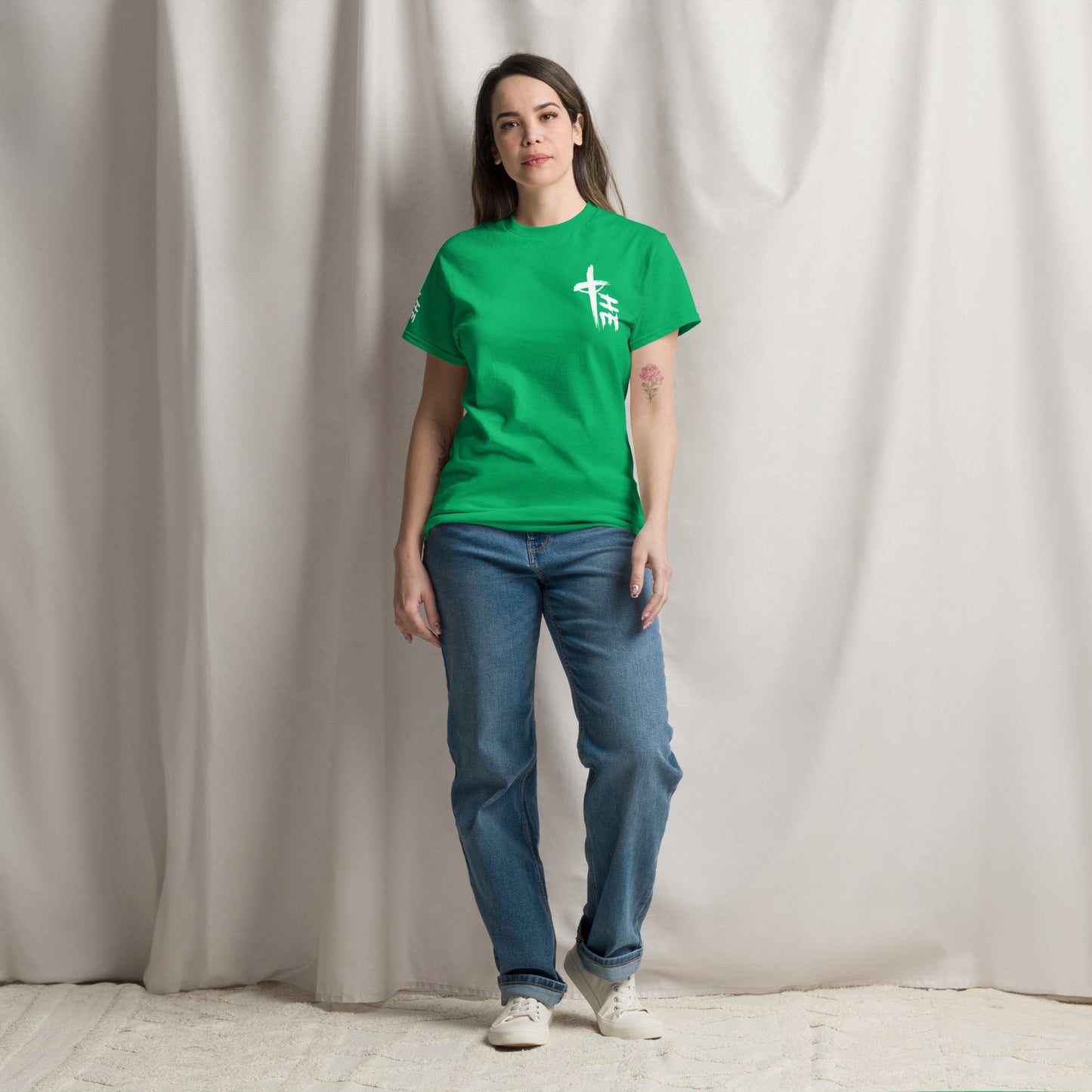 Women's Classic Tee Front/Back/Right Sleeve :Logos