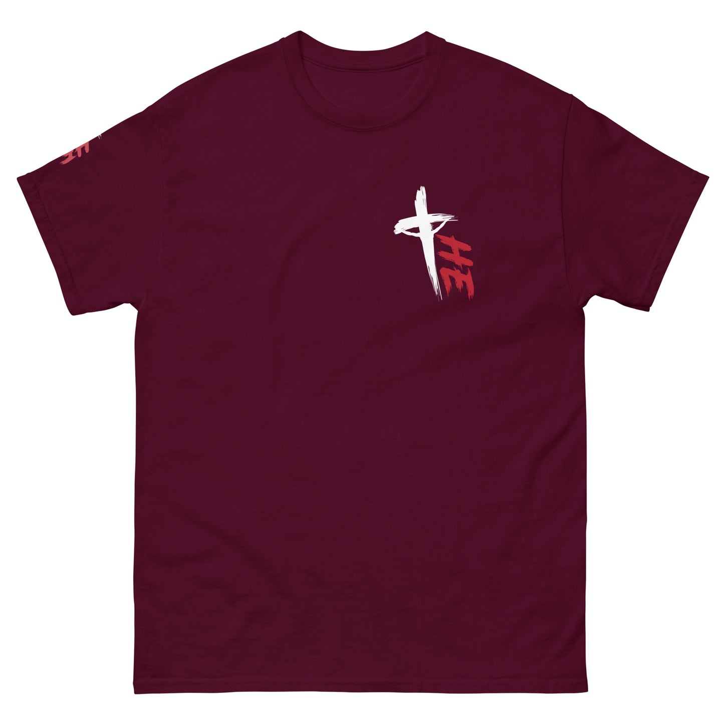 Men's Classic Tee Front/Back/Right Sleeve Logos - Sacrifice Logo