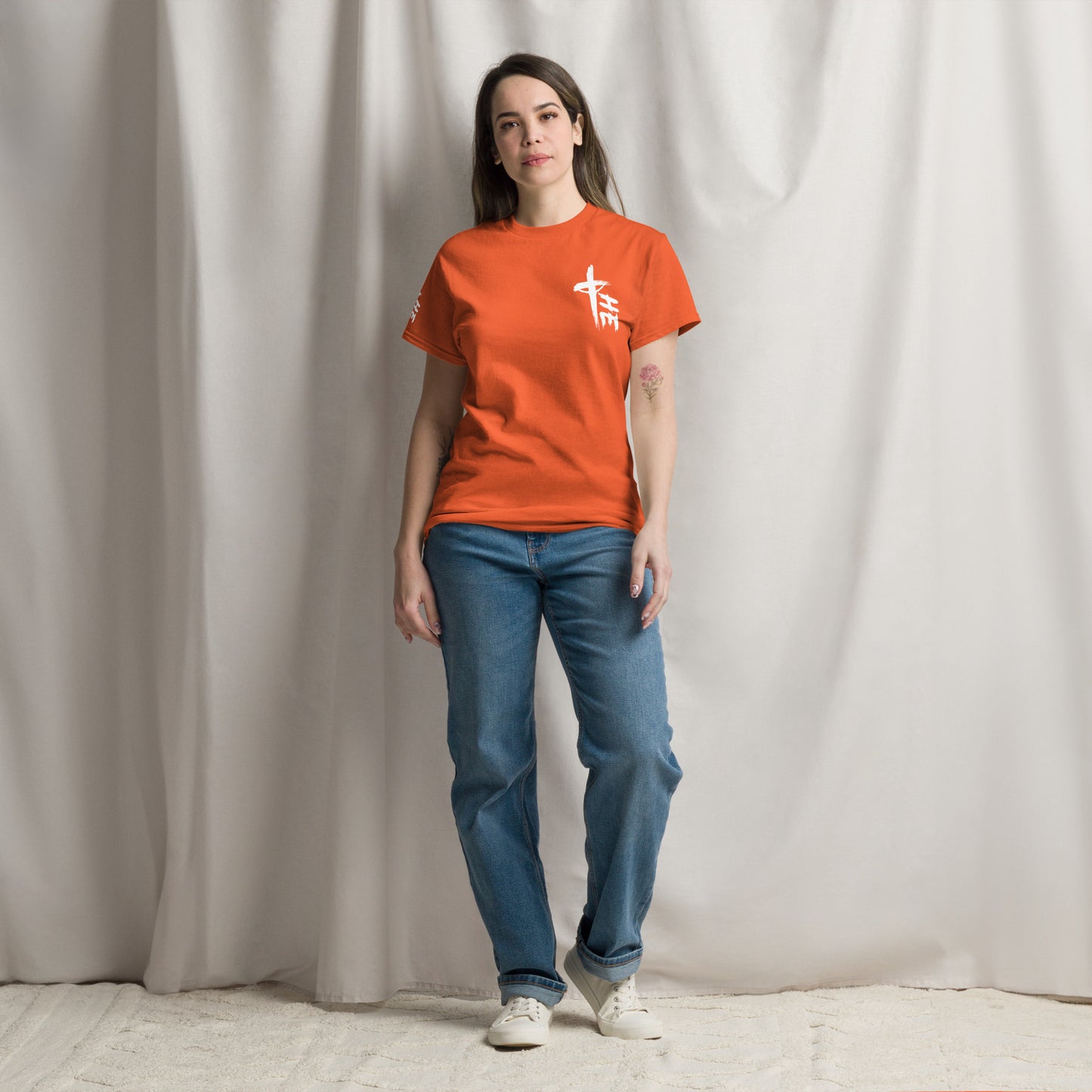 Women's Classic Tee Front/Back/Right Sleeve :Logos