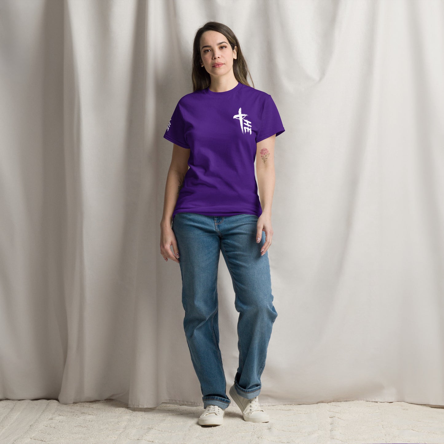 Women's Classic Tee Front/Back/Right Sleeve :Logos