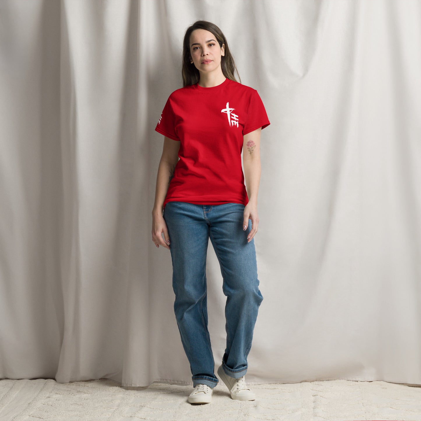 Women's Classic Tee Front/Back/Right Sleeve :Logos