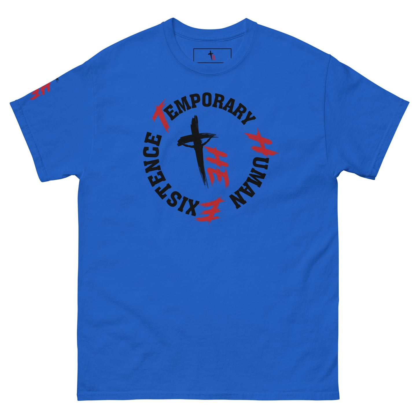 Men's Classic Tee Front/Right Sleeve Logos - Sacrifice Logo