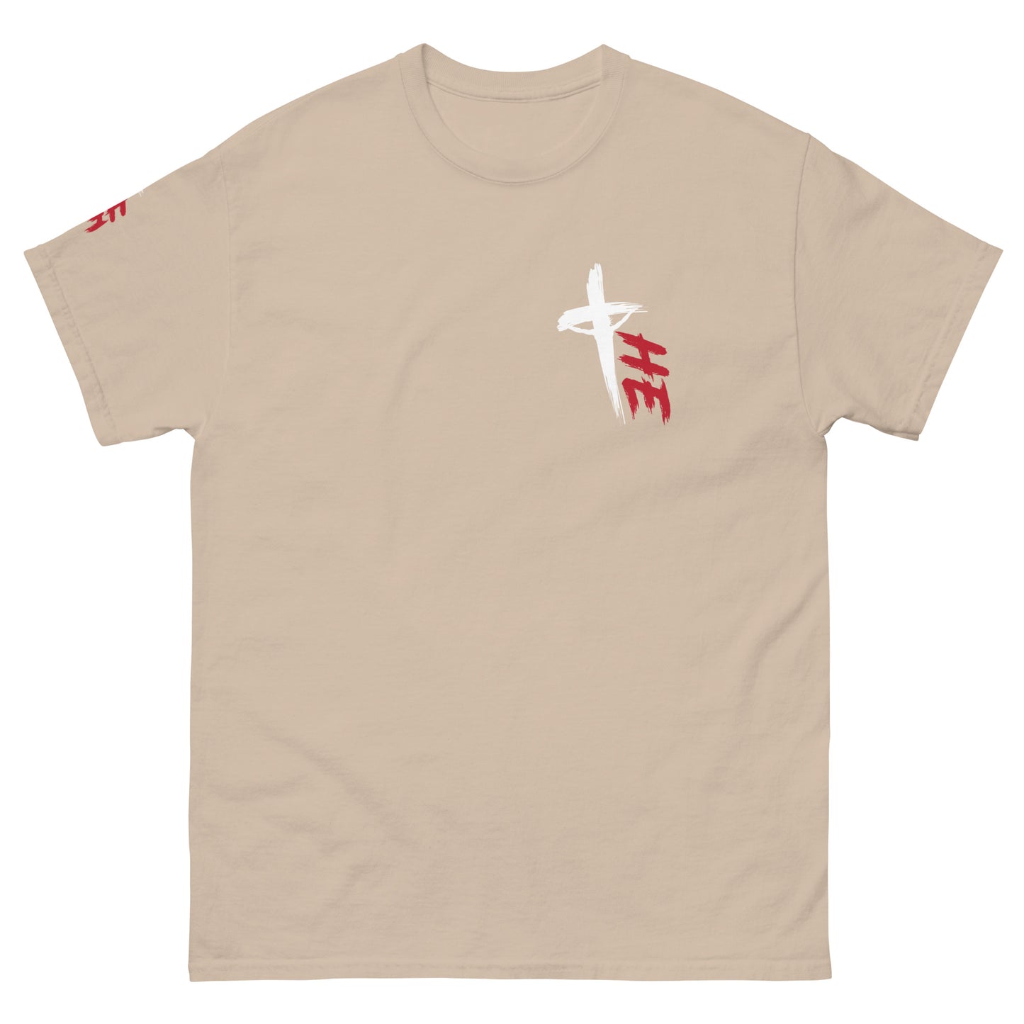 Men's Classic Tee Front/Back/Right Sleeve Logos - Sacrifice Logo