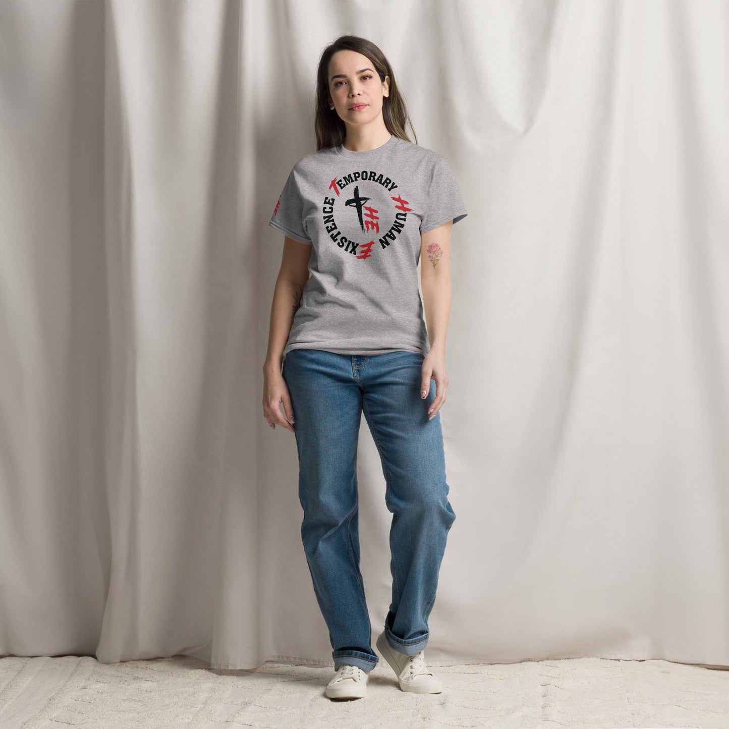 Women's Classic Tee Front/Right Sleeve Logo - Sacrifice Logo